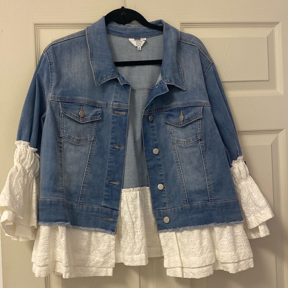 2x Crown and Ivey denim jacket with eyelet details